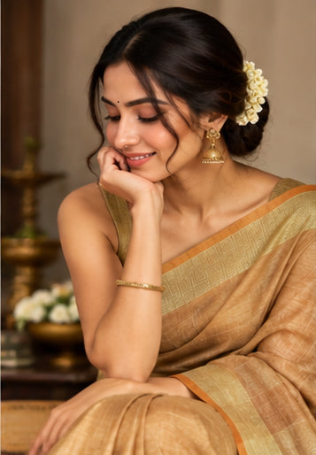 Tissue Linen Saree
