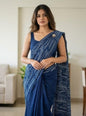 Mulmul Cotton Saree with Pom Pom