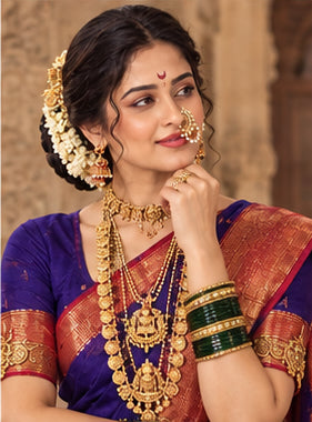 Original Maheshwari Silk Cotton Lotus Butta Saree
