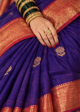 Original Maheshwari Silk Cotton Lotus Butta Saree