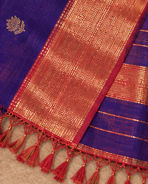 Original Maheshwari Silk Cotton Lotus Butta Saree