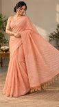 Semi Tusser with White Dupion Weaving Design Saree