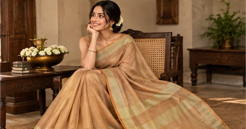Tissue Linen Saree